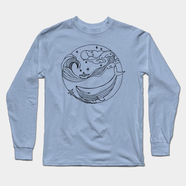 Paper boat sailing the seven seas Long Sleeve T-Shirt by Abili-Tees